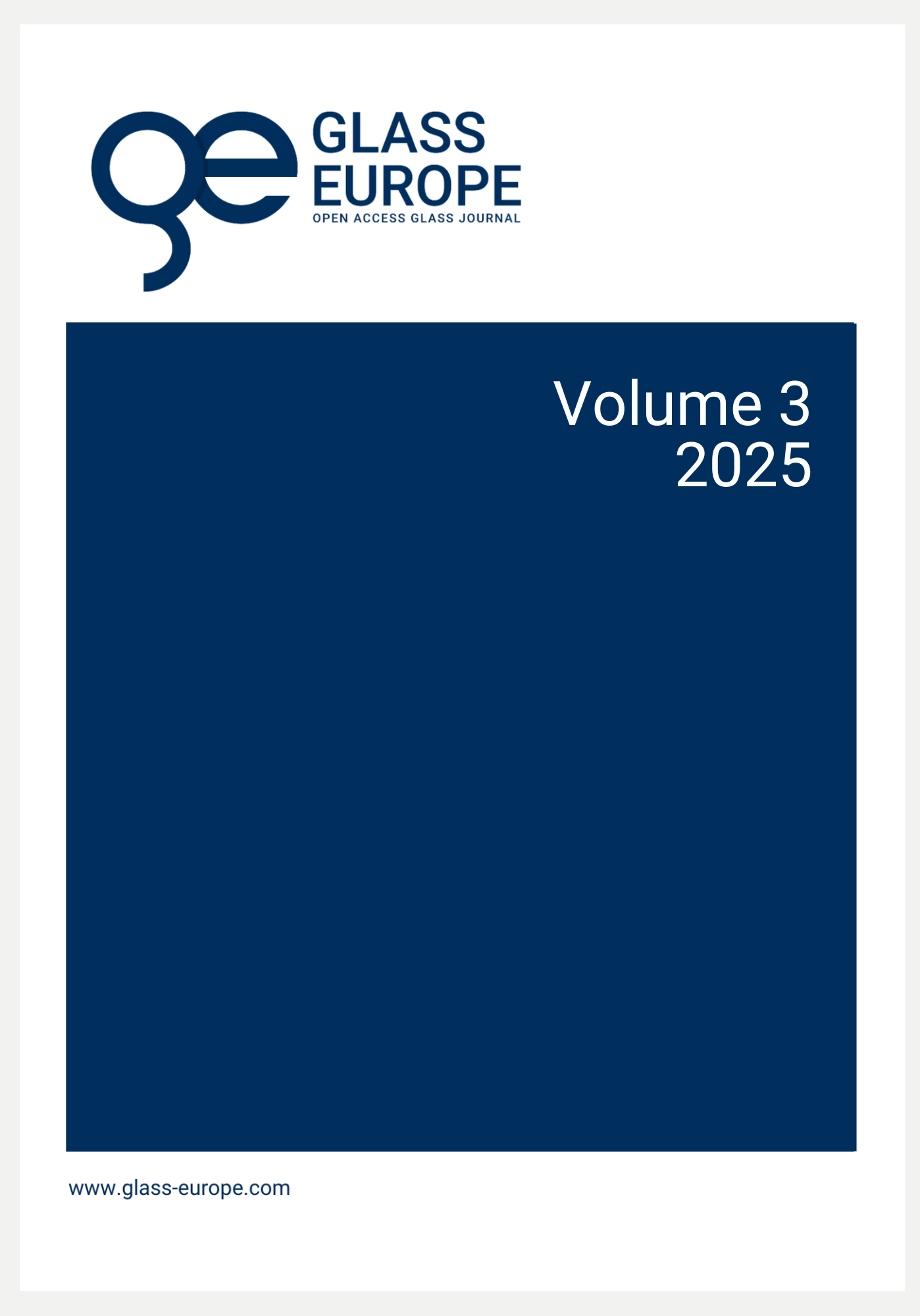 Cover Glass Europe Volume 3 2025